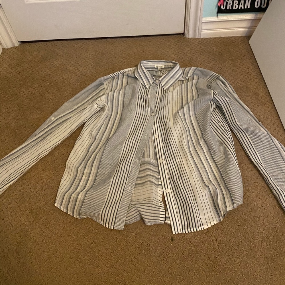 striped button up dress shirt